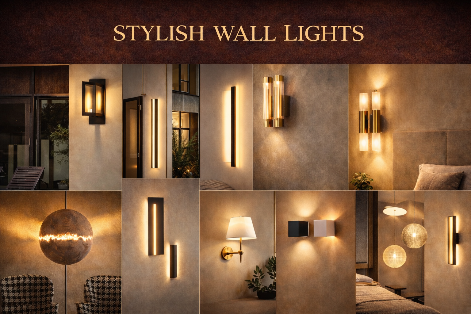 Modern wall light in hallway